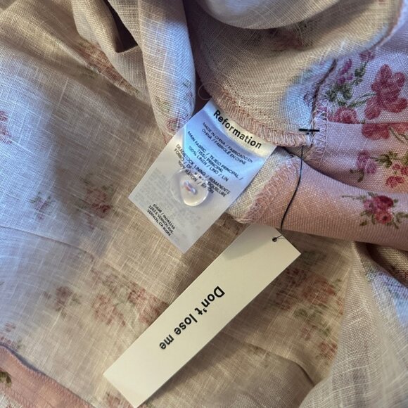 NWT Reformation Balia Linen Midi Dress in Tea Time Pink Floral | size 4 - Picture 8 of 15